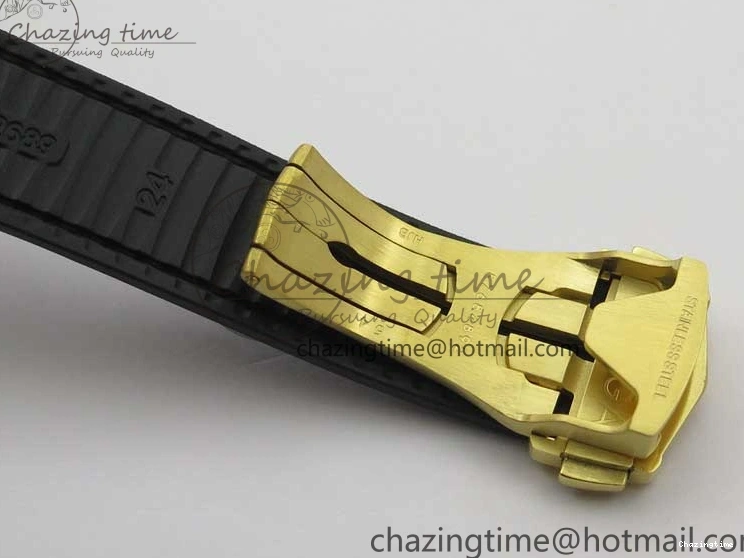 0318 HighQuality Constellation 131.33.41.21.03.001 YG TW Best Edition Black Dial On Gummy Strap A 7871